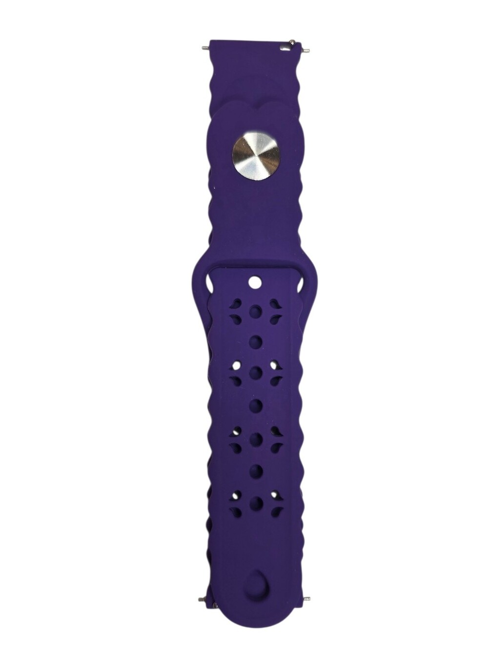 Purple Smartwatch Band 20mm Silicone Floral Laser Cut Tech Watch Accessories - Picture 2 of 3